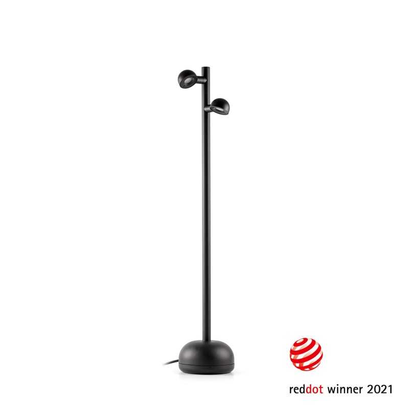 Stehleuchte aus Aluminium mit integrierter LED, schwarz, TREBABU
