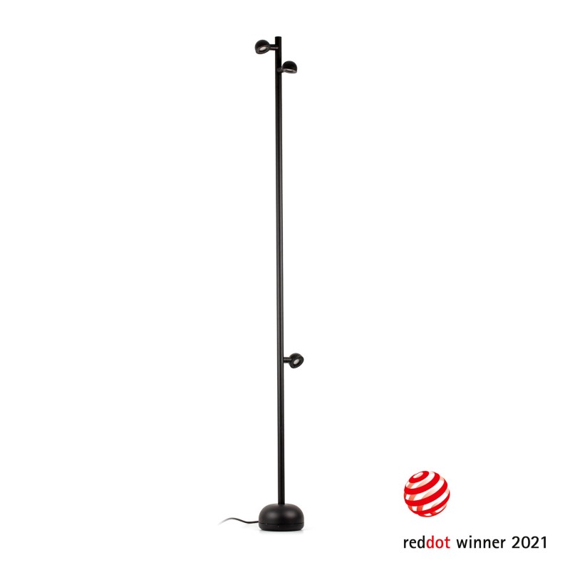 Stehleuchte aus Aluminium mit integrierter LED, schwarz, BIGANOS