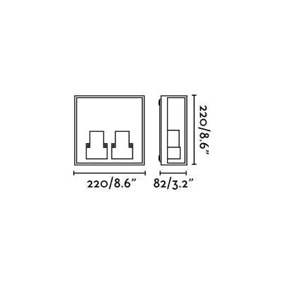 Wandleuchte aus Aluminium E27, grau, CESSET