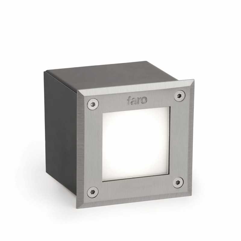 Wandleuchte aus Edelstahl mit integrierter LED, gebuersteter Stahl, CRESTE