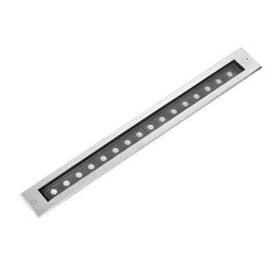Stehleuchte aus gebuerstetem Edelstahl mit integrierter LED, BRANDY
