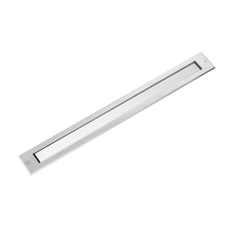 Stehleuchte aus Edelstahl mit integrierter LED, gebuersteter Stahl, LE POIL