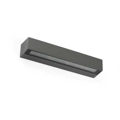 Wandleuchte aus Aluminium mit integrierter LED, grau, ARCOLE