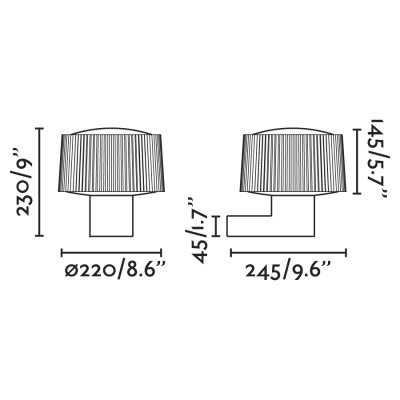 Wandleuchte aus Aluminium E27, grau, MISSERY