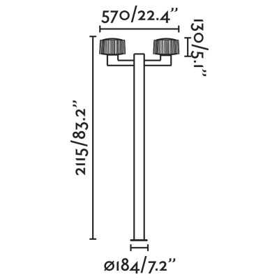 Stehleuchte aus Aluminium E27, grau, BOURGY