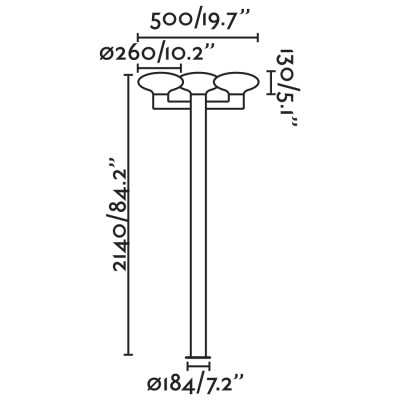 Stehleuchte aus Aluminium E27, grau, PAIRIS