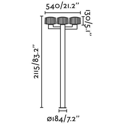 Stehleuchte aus Aluminium E27, grau, RANDAN
