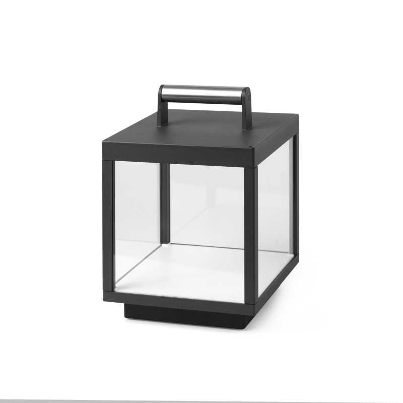 Tischleuchte aus Aluminium mit integrierter LED, grau, AJACCIO