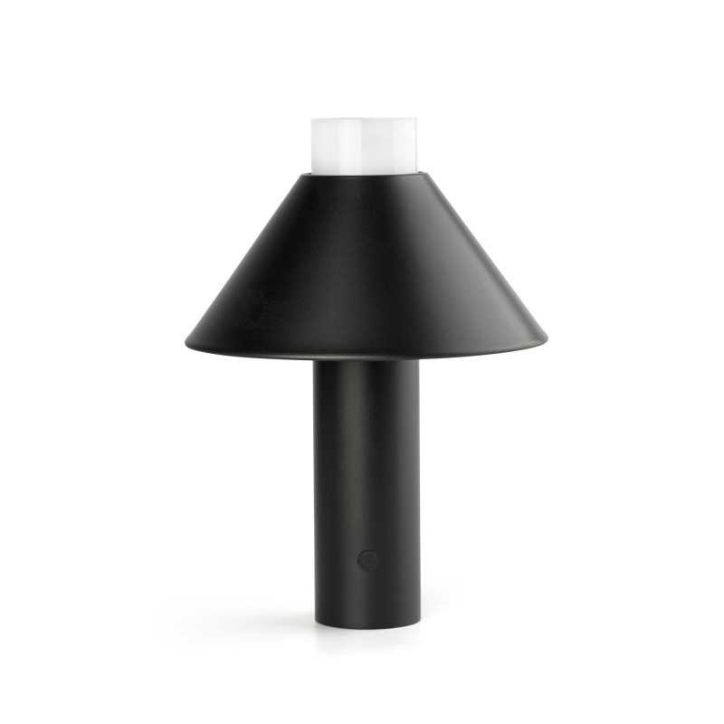 Tischleuchte aus Aluminium mit integrierter LED, schwarz, OURDON