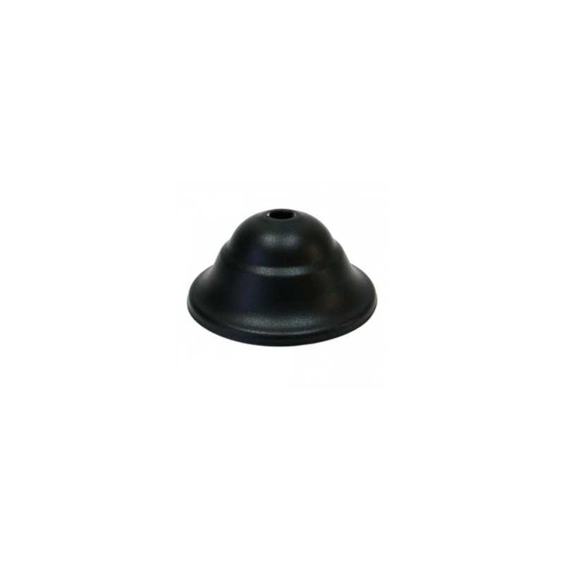 Soporte metal color negro de 90mm clásico y una salida