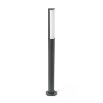 Stehleuchte aus Aluminium mit integrierter LED, grau, SAUMANE