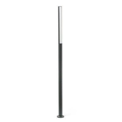 Stehleuchte aus Aluminium mit integrierter LED, grau, ROCHES