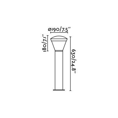 Stehleuchte aus Aluminium mit integrierter LED, grau, FOSSOY