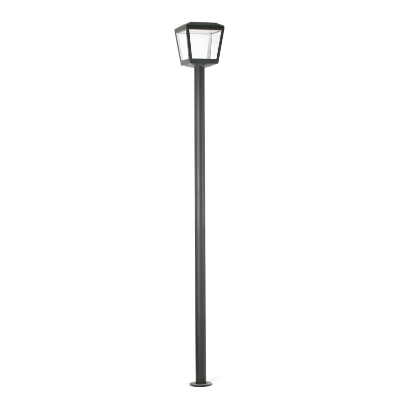 Stehleuchte aus Aluminium mit integrierter LED, grau, NABIRAT