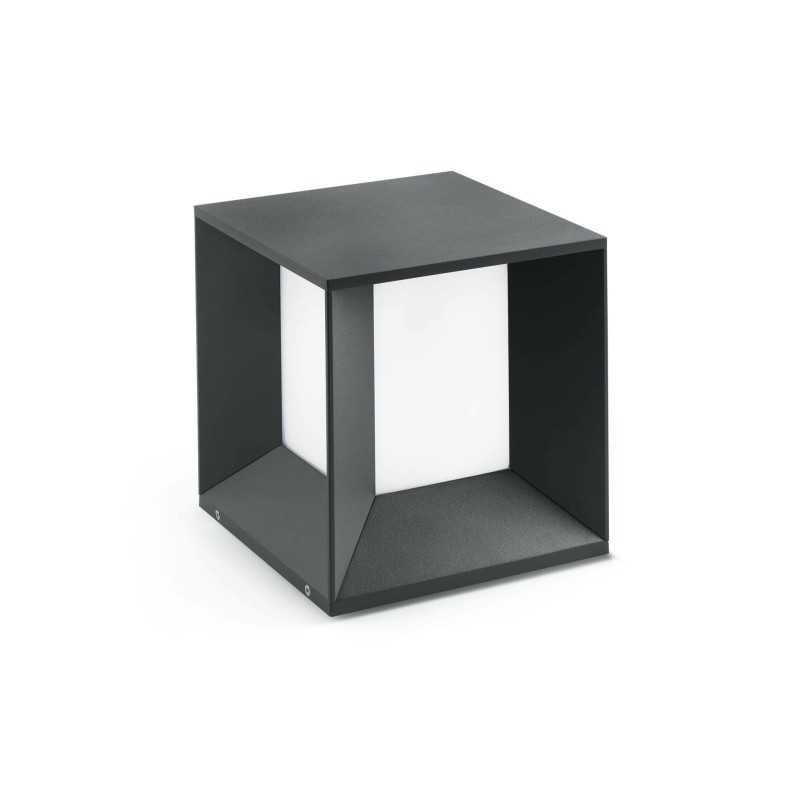 Sockelleuchte aus Aluminium mit integrierter LED, grau, ROMILLY