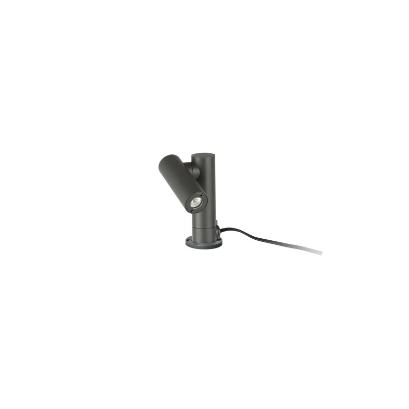 Sockelleuchte aus Aluminium mit integrierter LED, grau, MEDAVY