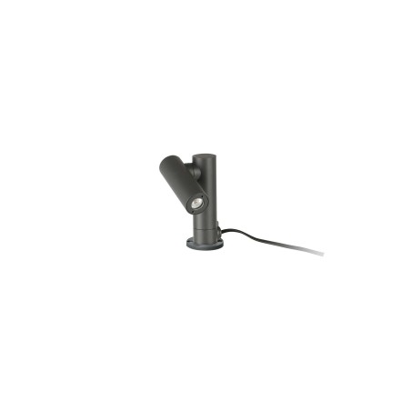 Sockelleuchte aus Aluminium mit integrierter LED, grau, MEDAVY