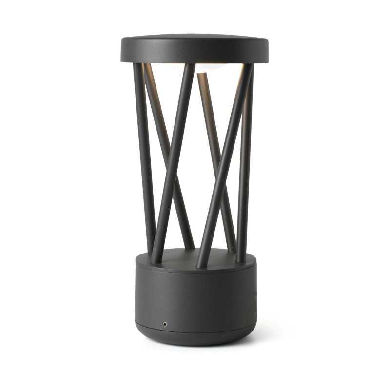 Sockelleuchte aus Aluminium mit integrierter LED, grau, MOURIES
