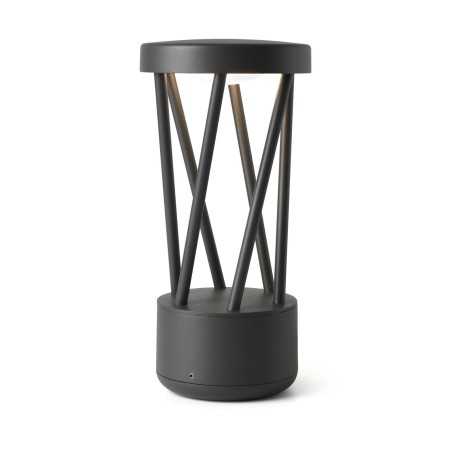 Sockelleuchte aus Aluminium mit integrierter LED, grau, MOURIES