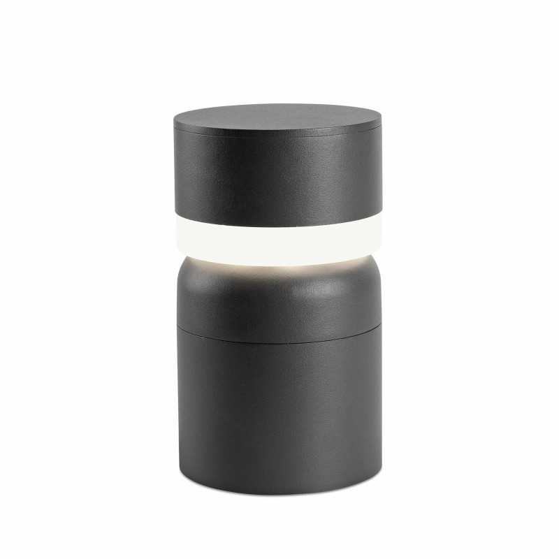Sockelleuchte aus Aluminium mit integrierter LED, grau, MONCLAR