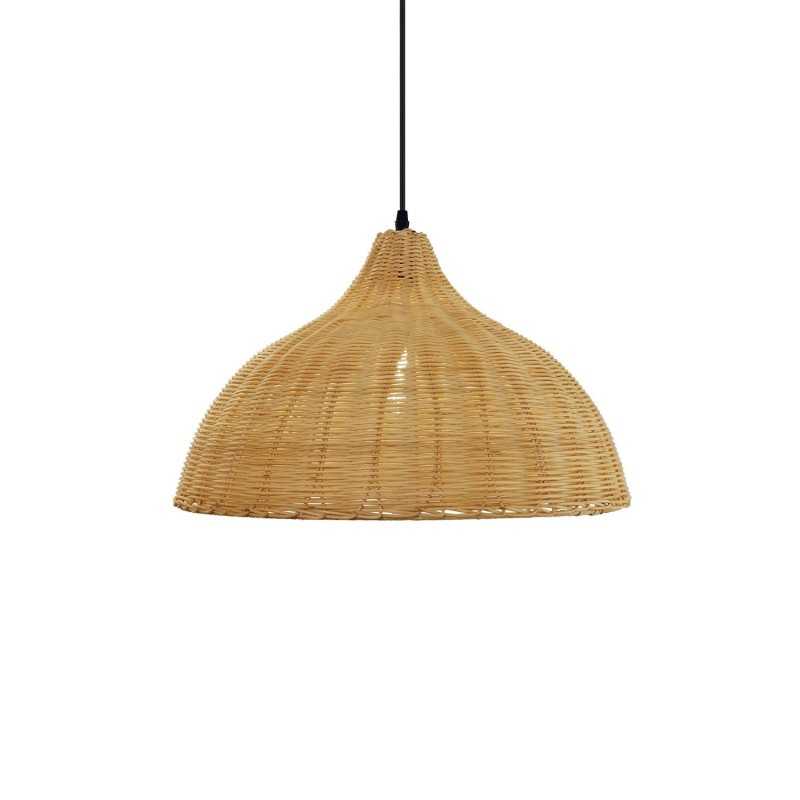 Einfache Pendelleuchte VIBUS aus Rattan, E27, farbig