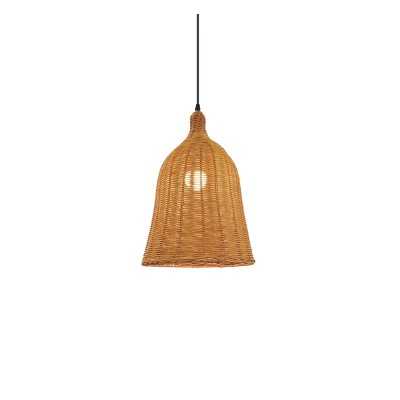 Einfache Pendelleuchte VIGUE aus Rattan, E27, farbig
