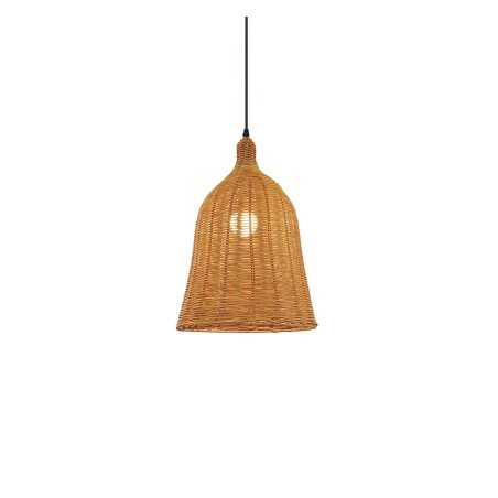 Einfache Pendelleuchte VIGUE aus Rattan, E27, farbig