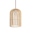 Einfache Pendelleuchte MEYRE aus Holz, E27, natur