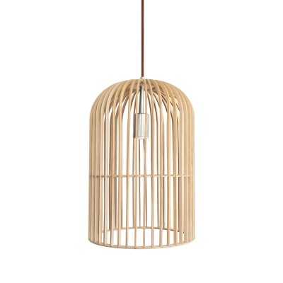 Einfache Pendelleuchte MEYRE aus Holz, E27, natur