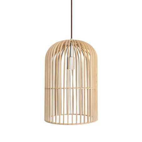 Einfache Pendelleuchte MEYRE aus Holz, E27, natur