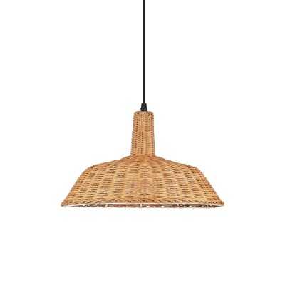 Einfache Pendelleuchte ORVAUX aus Rattan, E27, natur