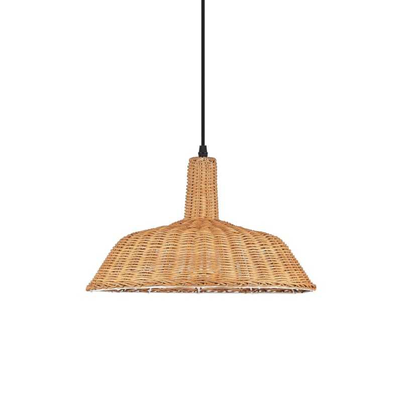Einfache Pendelleuchte ORVAUX aus Rattan, E27, natur