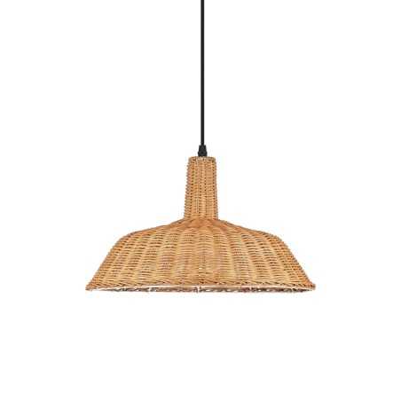 Einfache Pendelleuchte ORVAUX aus Rattan, E27, natur