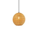Einfache Pendelleuchte DUNGY aus Rattan, E27, natur