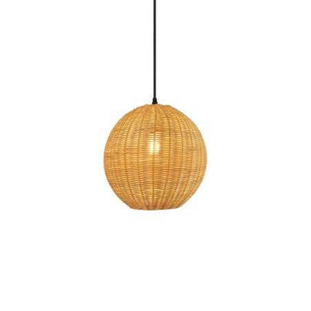 Einfache Pendelleuchte DUNGY aus Rattan, E27, natur