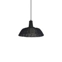 Einfache Pendelleuchte PAYRAT aus Rattan, E27, dunkles Holz