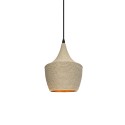 Einfache Pendelleuchte CACHY aus Hanf, E27, natur