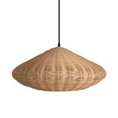 Einfache Pendelleuchte HARDY aus Rattan, E27, farbig