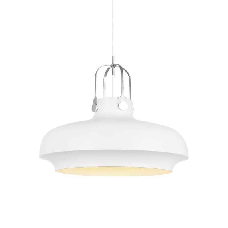 Einfache Pendelleuchte MALON aus Aluminium, E27, weiss