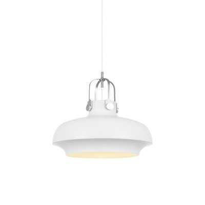 Einfache Pendelleuchte BURON aus Aluminium, E27, weiss