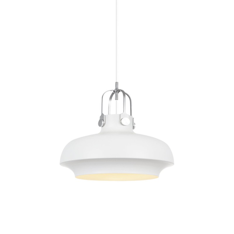Einfache Pendelleuchte BURON aus Aluminium, E27, weiss