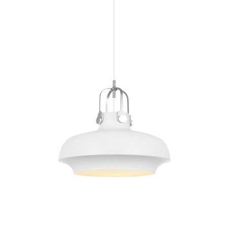 Einfache Pendelleuchte BURON aus Aluminium, E27, weiss
