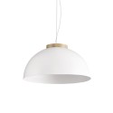 Einfache Pendelleuchte NORON aus Holz, E27, weiss