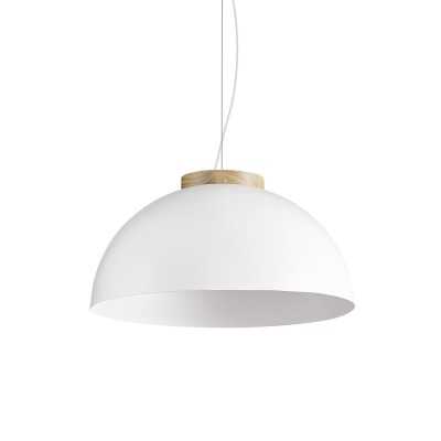 Einfache Pendelleuchte NORON aus Holz, E27, weiss