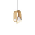 Einfache Pendelleuchte GLAND aus Holz, E27, farbig