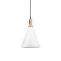 Einfache Pendelleuchte LENAY aus Holz, E27, weiss
