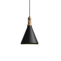 Einfache Pendelleuchte LUZAY aus Aluminium, E27, schwarz