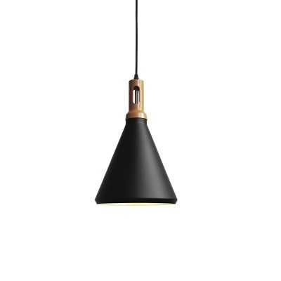 Einfache Pendelleuchte LUZAY aus Aluminium, E27, schwarz