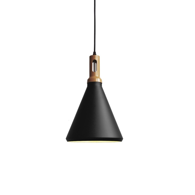 Einfache Pendelleuchte LUZAY aus Aluminium, E27, schwarz