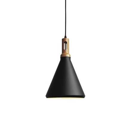 Einfache Pendelleuchte LUZAY aus Aluminium, E27, schwarz